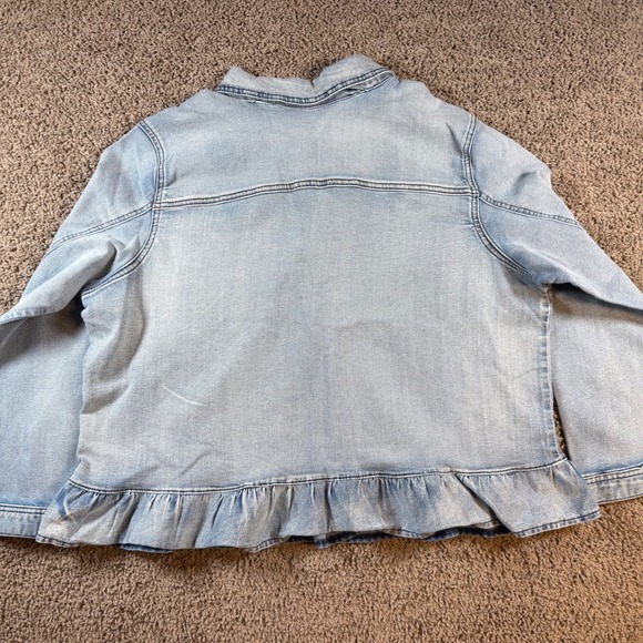 DG2 Denim Jacket Ruffled Hem Women's Size 2XL preppy coat boho street wear - Picture 5 of 8